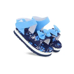 BAESD Infant Girls Floral Print Open Toe Flat Booties With Musical Chu Chu-25