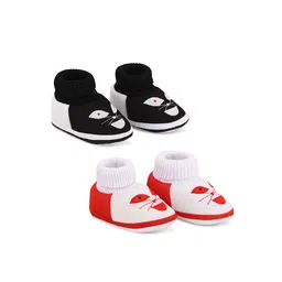 Smartots Infants Pack Of 2 Colourblocked Pure Cotton Booties-44