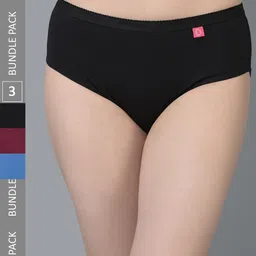 Dollar Missy Pack of 3 Solid Outer Elasticated Hipster Panty MMBB-101S-R3#Z#OE1-PO3-picture-36