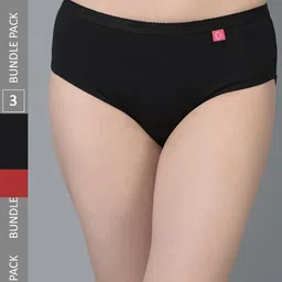 Dollar Missy Pack of 3 Solid Outer Elasticated Hipster Panty MMBB-101S-R3#Z#OE3-PO3-40