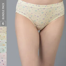 Dollar Missy Pack of 6 Printed Inner Elasticated Hipster Panty MMBB-121L-R3#Z#IE-PO6-image-93