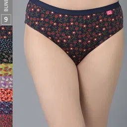 Dollar Missy Women Pack Of 9 Assorted Seamless Pure Cotton Hipster Briefs-picture-21