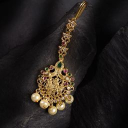 Saraf RS Jewellery Gold-Plated AD Stone-Studded Head Jewellery-image-59