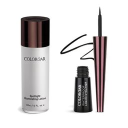 Colorbar Set of Precision Eyeliner 2.5 ml - Black & Spotlight Illuminating Lotion - 30 ml image 1