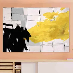 SAF Grey & Black Abstract Art Sparkle Coated Unframed Wall Art-picture-23