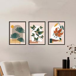 Happening Hippo Beige 3-Pieces Big Tunnel Printed UV Coating Wall Art-image-56