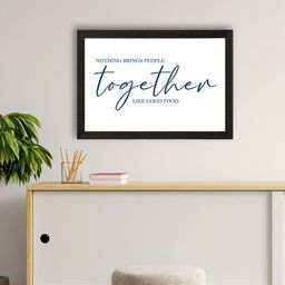 eCraftIndia White & Teal Blue Printed Quote Wall Painting-image-9