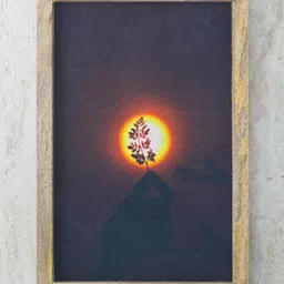 The Decor Mart Dark Blue Sunset Canvas Painting Framed Wall Art-image-50