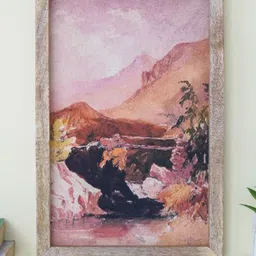 The Decor Mart Pink & Brown Sebastian River Canvas Painting Framed Wall Art-image-60