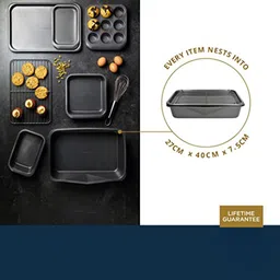 MasterClass Smart Space Grey 7-Pieces Carbon Steel Non-Stick Baking & Roasting Set image 2