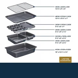 MasterClass Smart Space Grey 7-Pieces Carbon Steel Non-Stick Baking & Roasting Set image 3