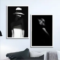Aura Black & White 2 Piece Wood Other Wall Paintings-image-74