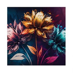 RANDOM Blue & Pink Canvas Floral and Botanical Painting Wall Art-picture-4