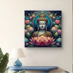SAF Blue 1 Piece Canvas Floral and Botanical Wall Paintings-image-62