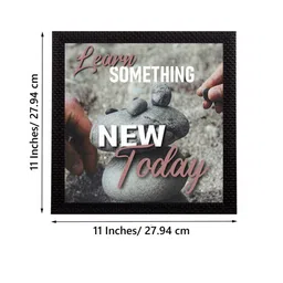eCraftIndia White & Grey Learn Something New Today Motivational Quote Satin Matt Texture UV Art Painting image 4