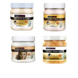 FEELHIGH Set Of 4 De-Tan Face Cream- Mask - Gel & Scrub 500ml Each-2