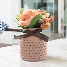 Art Street Orange & Green Artificial Flowers With Pot-23