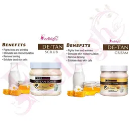 FEELHIGH Set Of 4 De-Tan Face Cream- Mask - Gel & Scrub 500ml Each image 3
