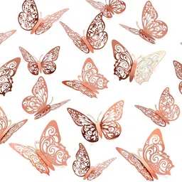 Special You 12 Pieces 3D Metallic Butterfly Wall Decor image 5