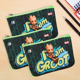 Kuber Industries Kids Pack Of 3 Marvel I am Groot Pencil Pouch-87