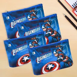 Kuber Industries Set Of 4 Captain America Printed Pen Cases-80