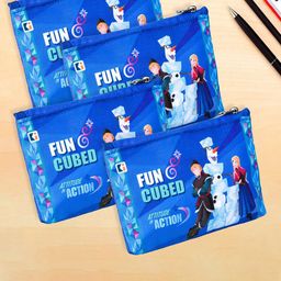 Kuber Industries Kids Pack of 4 Disney-Frozen Printed Square Pencil Pouch-8