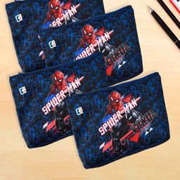 Kuber Industries Kids Set Of 4 Marvel Spider-Man Printed Pen Cases Stationery-63
