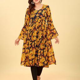 CHANSI Floral Printed Bell Sleeves Georgette Kurta-picture-54