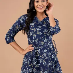 FERANOID Floral Printed Pure Cotton A Line Kurti-picture-20