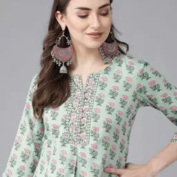 SITA FASHION HUB Women Ethnic Motifs Printed Pure Cotton Kurti-image-89