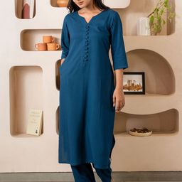GULABOSITABO Women Pure Cotton Straight Kurta-image-45