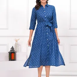 Meeranshi Printed Pure Cotton A-Line Ethnic Dresses-image-2