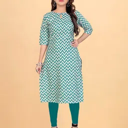 Rangrasiya Corporation Chevron Printed Cotton Silk Kurti-picture-0