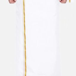 Ramraj Pack of 2 Pure Cotton Dhotis With Zari Border-31