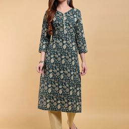 GREYSHADE Women Floral Printed Straight Kurta-image-44