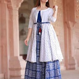 Niona Women Printed Maxi Dress With Shrug-image-26