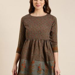 SHOWOFF Floral Printed Empire Kurti-picture-53