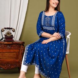Niona Women Printed Naira Cut A-Line Kurtas-picture-54