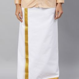 Ramraj Pure Cotton Double Layer Veshti With Jari Border-picture-0