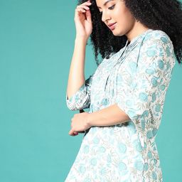 V-Mart Floral Printed Mandarin Collar Kurti-picture-32