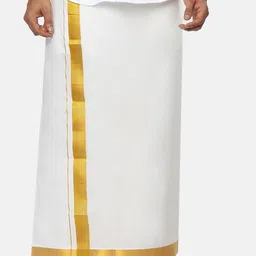 Ramraj Pure Cotton Dhoti With Zari Border-picture-49