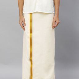 Ramraj Men Pure Cotton Dhoti with Angavastram-32