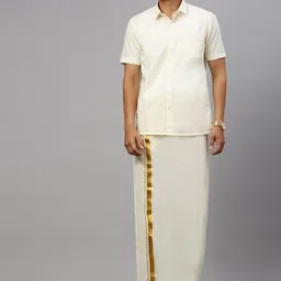 Ramraj Men Gold Jari Border Dhotis-picture-35