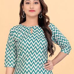 Rangrasiya Corporation Chevron Printed Cotton Silk Kurti image 2