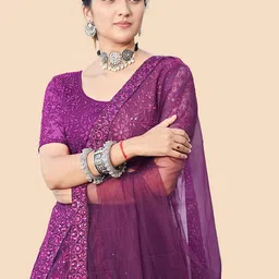 Fusionic Embroidered Sequinned Semi-Stitched Lehenga & Unstitched Blouse With Dupatta image 2