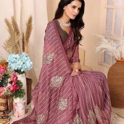 FABMORA Embellished Beads & Stones Party Saree-picture-14