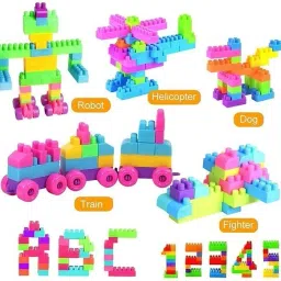 arizon 2 In 1 Combo of 100 Pcs DIY Building Blocks and 200 Pcs Educational Learning Toy image 3