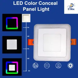 d'mak 6 Watt White+Multi Color Square LED Panel Light Side 3D Effect Light Recessed Ceiling Lamp image 3