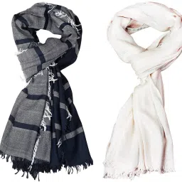 Self Design Pure Cotton Men Multicolor Stole-18