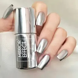 Metallic Mirror Effect Nail Polish Silver Metallic silver-image-6